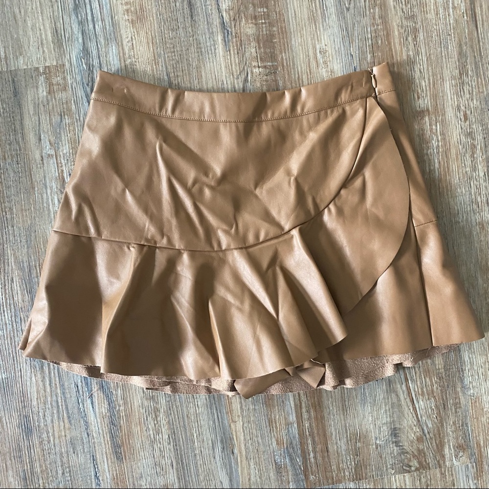 Faux Leather Mini Skort